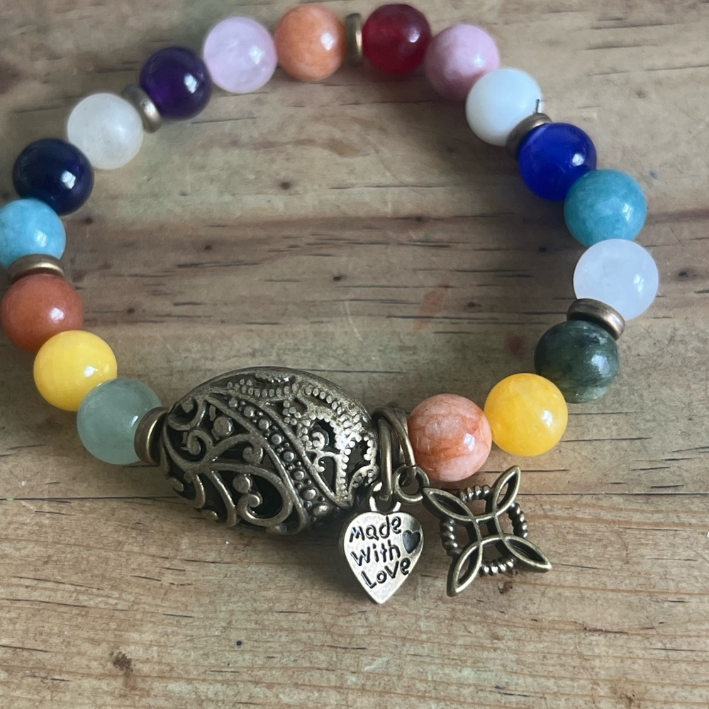 Colorful Beaded Bracelet with Charms